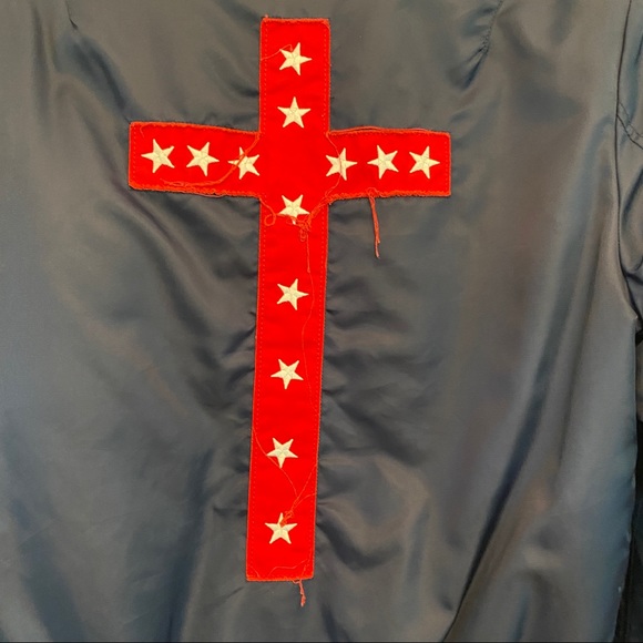 Kanye West X Yeezy Tour Bomber Jacket Navy with Cross EUC/Like New Unisex: Large - Picture 9 of 16